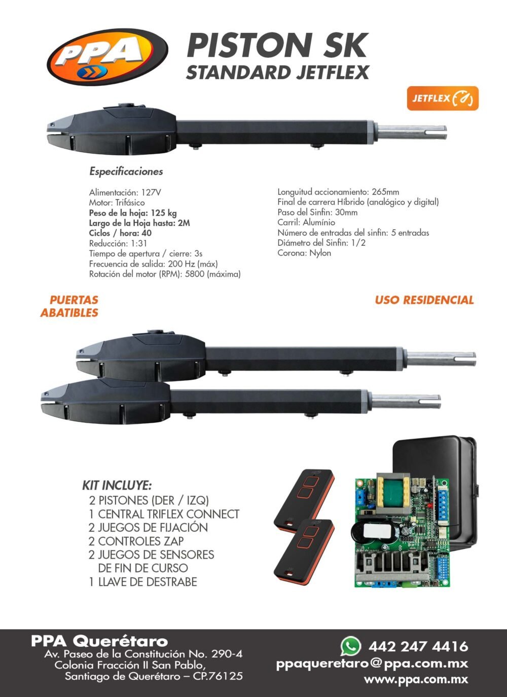 KIT PISTON SK Standard Jetflex Central Full Range - Imagen 2