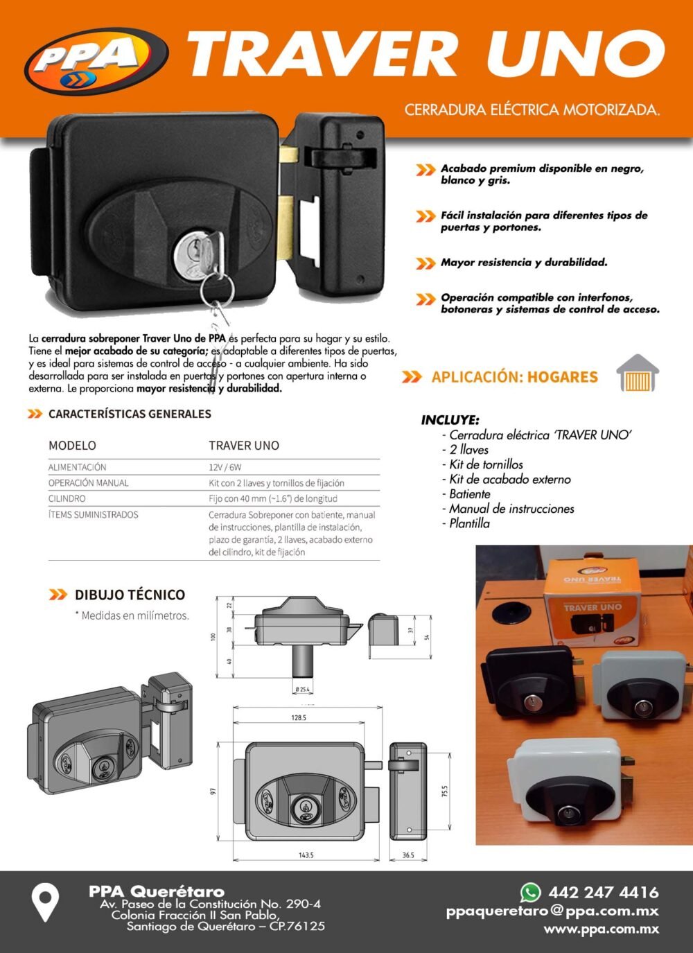 Cerradura Traver UNO 12V - Imagen 2