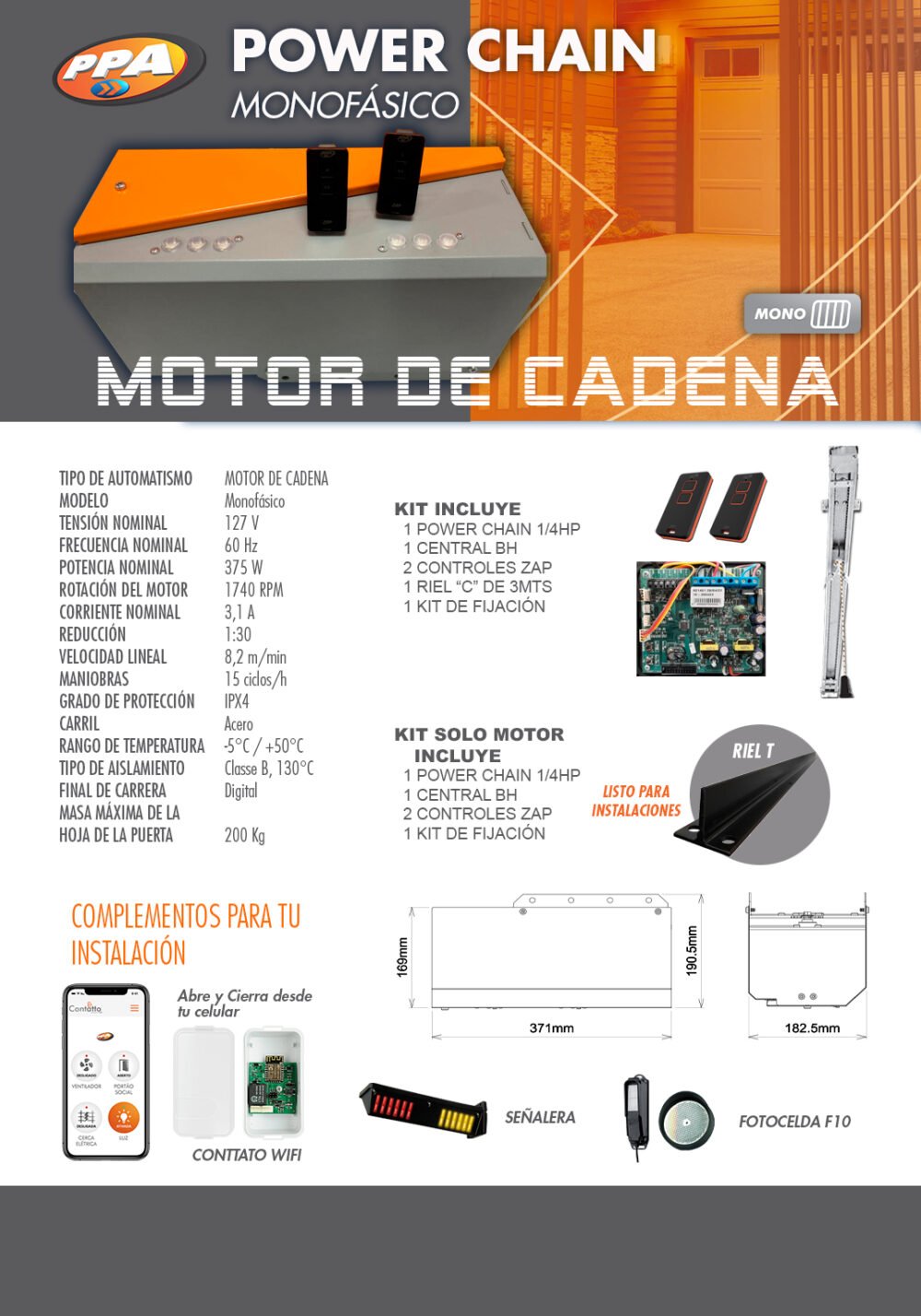 POWER CHAIN ANALOGICO RIEL C 3M - Imagen 2